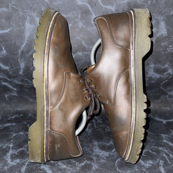 Dr. Martens Brown Kent Leather Lace Up Casual Work Oxford 3 Eye Doc Mens Size 10 - Picture 5 of 8